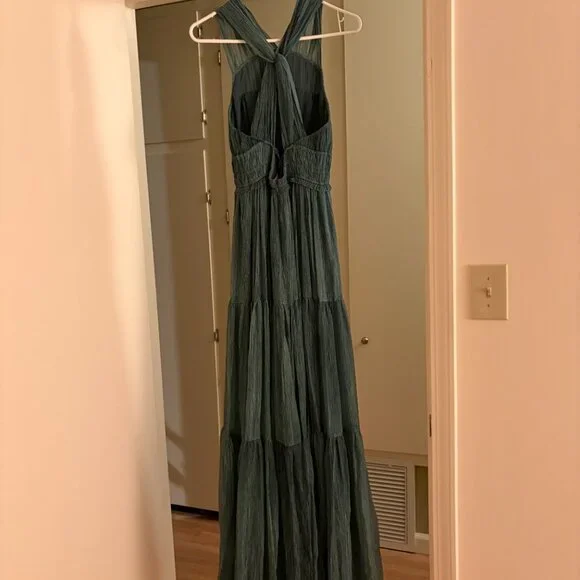 Ulla Johnson Freesia Maxi Gown in Kelp (Blue-Green) in Pristine Condition - Picture 9 of 9